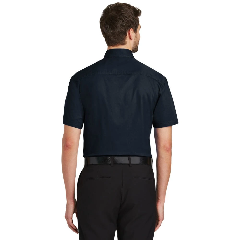 Port Authority Shirts: Men's Classic Navy S500T CNV Short Sleeve Twill Shirt - Image 4