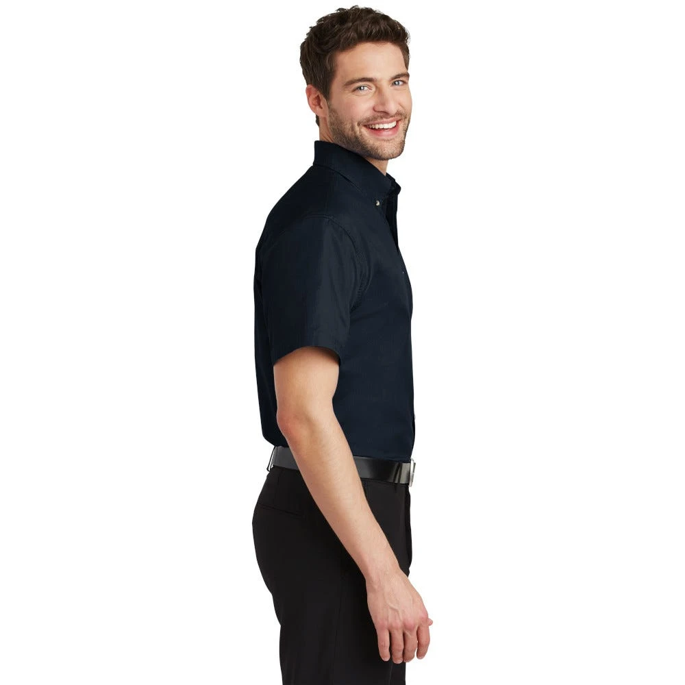 Port Authority Shirts: Men's Classic Navy S500T CNV Short Sleeve Twill Shirt - Image 3