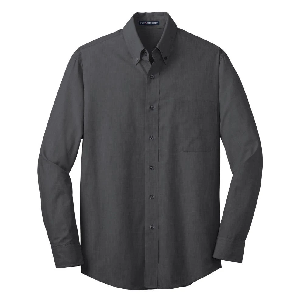 Port Authority Shirt: Men's S640 SB Soft Black Crosshatch Easy Care Shirt