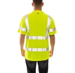 Tingley Shirts: Men's S75322 High Visibility Lime Job Sight Short Sleeve Work Shirt
