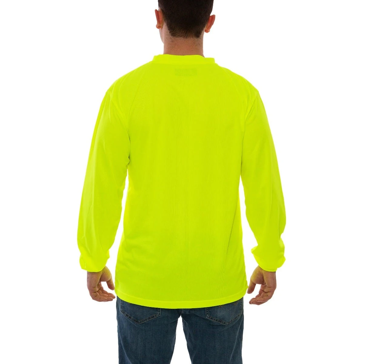 Tingley Shirts: Men's S75502 Fluorescent Yellow Enhanced Visibility Long Sleeve Shirt - Image 2