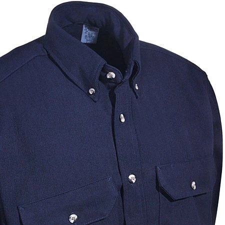 Bulwark Shirts: Men's FR SMU2 NV Navy Blue Flame-Resistant Uniform Work Shirt - Image 2