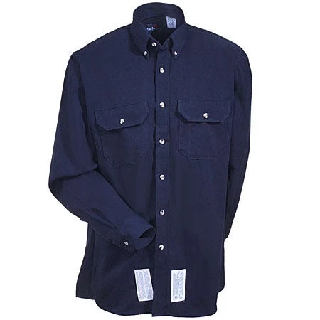 Bulwark Shirts: Men's FR SMU2 NV Navy Blue Flame-Resistant Uniform Work Shirt - Image 3