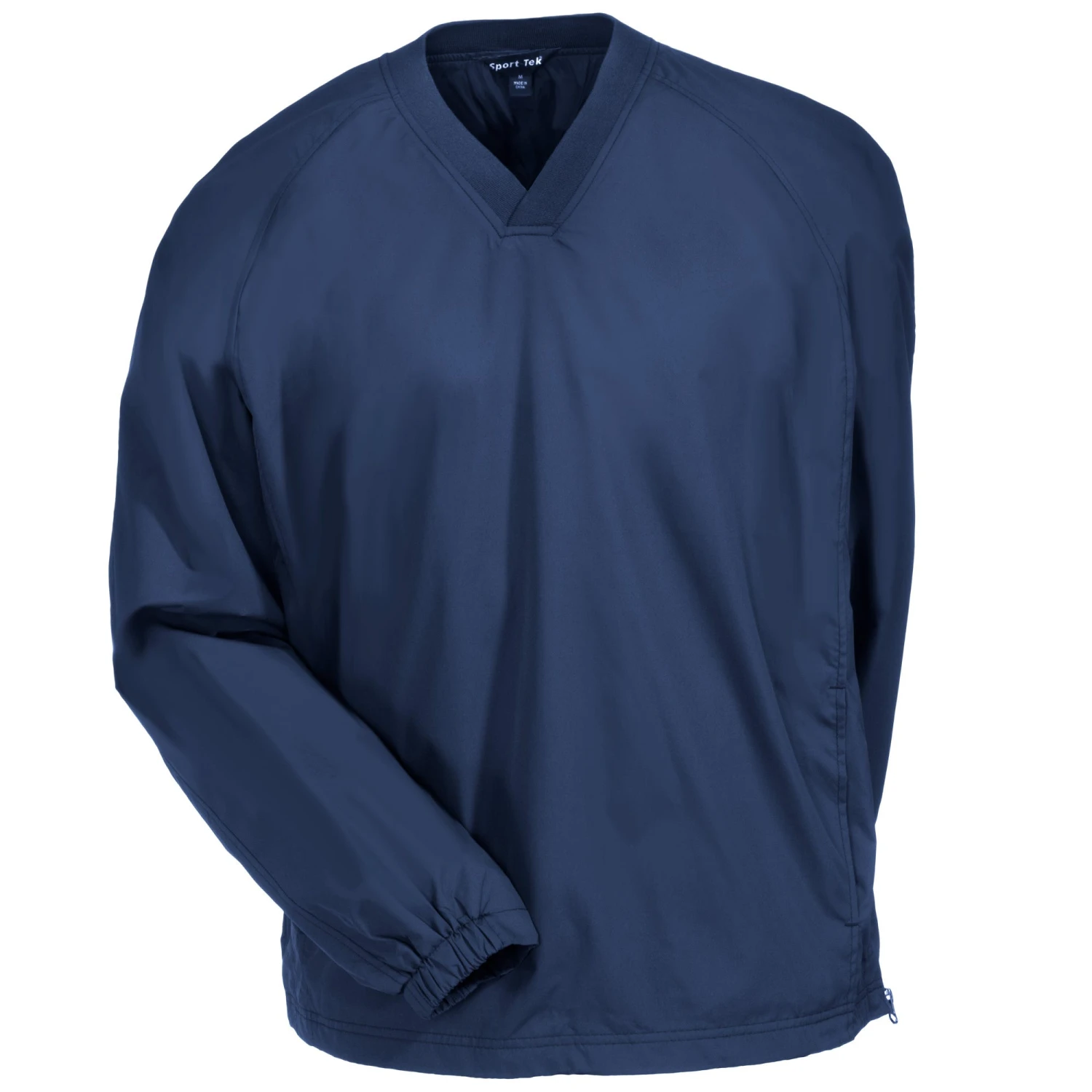 Sport-Tek Shirts: Men's JST72 TNV True Navy Blue V Neck Raglan Wind Shirt - Image 3