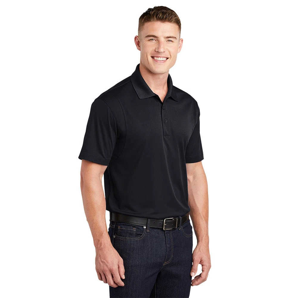 Sport-Tek Shirts: Men's ST650 BLK Black Moisture-Wicking Micropique Polo Shirt - Image 3