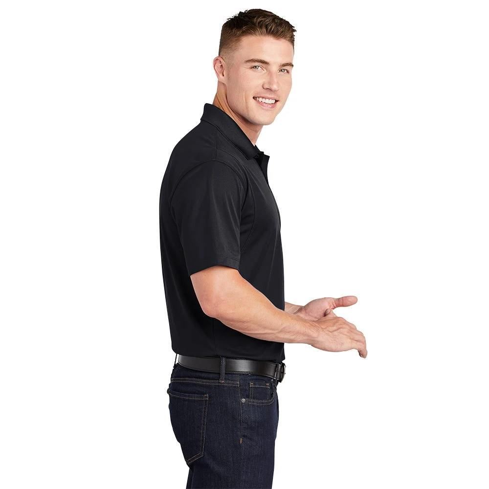 Sport-Tek Shirts: Men's ST650 BLK Black Moisture-Wicking Micropique Polo Shirt - Image 2
