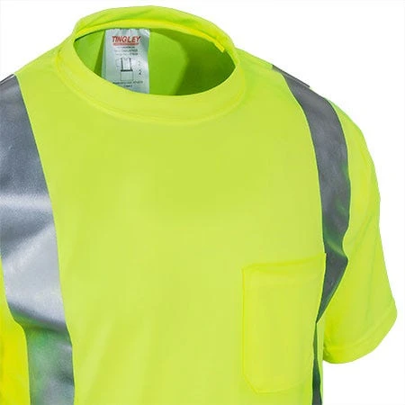 Tingley Shirts: Men's Lime Hi-Vis S75022 Short-Sleeve Tee Shirt - Image 3